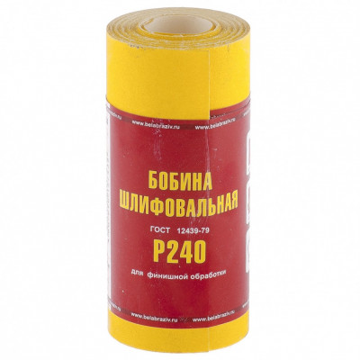 Шкурка на бумажной основе,lp41c,зерн. р240,мини-рулон(бобина шлифовальная)115мм х 5м (баз)// россия