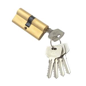 Цил. мех. простой ключ-ключ n70mm pb (полированная латунь) msm