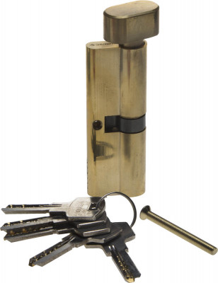 ЗУБР 90 мм, цвет латунь, 6-pin, тип ключ-защелка, цилиндровый механизм (52107-90-1)