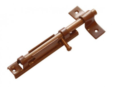 Шпингалет 105 мм коричневый металлик с точеной ручкой п/п *тонар*