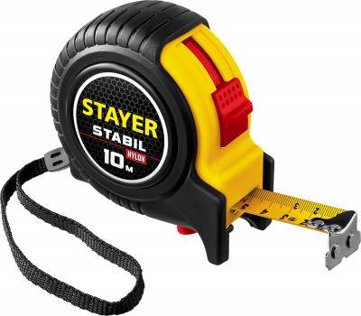 Stayer stabil, 10 м х 25 мм, рулетка с двухсторонней шкалой, professional (34131-10)