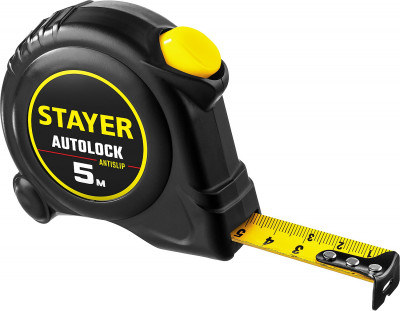 Stayer autolock, 5 м х 19 мм, рулетка с автостопом (2-34126-05-19)