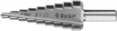 ЗУБР 4-20 мм, 9 ступеней, сталь р4м2, ступенчатое сверло (29665-4-20-9)