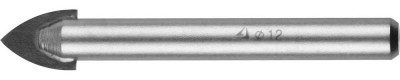 Stayer 12 мм, 2х кромка, цилиндр хвостовик, сверло по стеклу и кафелю (2986-12)