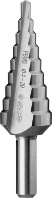 ЗУБР 4-20 мм, 9 ступеней, сталь р6м5, ступенчатое сверло, профессионал (29670-4-20-9)