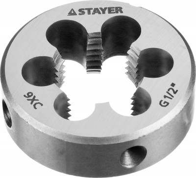 Stayer g 1/2`` плашка круглая ручная, инструментальная сталь