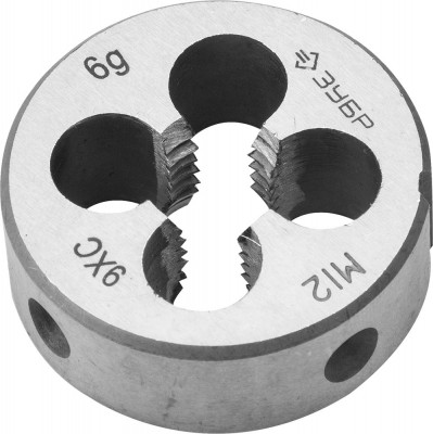 ЗУБР м12 x 1.75 мм, сталь 9хс, плашка круглая ручная (4-28022-12-1.75)