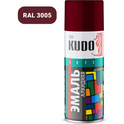 Kudo эмаль универсальная бордовая ku-10045
