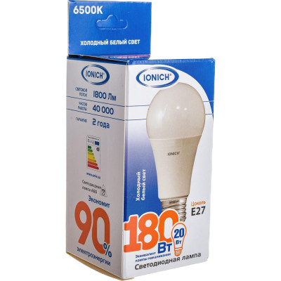 Светодиодная лампа общего назначения IONICH ILED-SMD2835-A60-20-1800-230-6.5-E27 1122 1561