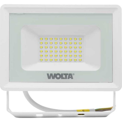 Светодиодный прожектор wolta 5700k, 50 w smd, ip 65, цвет белый, слим wfl-50w/06w