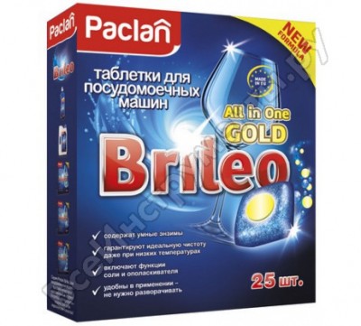 Paclan таблетки для посудомоечных машин all in one gold, paclan brileo, 25 шт. ра.020015