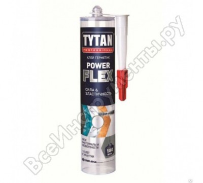 Tytan professional power flex клей-герметик полимерный, прозрачный 290 мл 996146