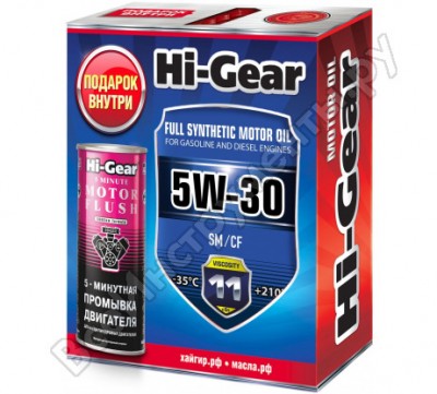 Hi-gear 5w-30 sm/cf масло моторное синтетическое 4л. hg0034p