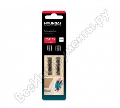 Hyundai пилки для лобзиков t101brf/2шт/ дерево/пластик /50/600/ 204105