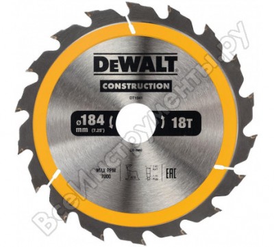 Dewalt пильн.диск construct 184/30 18 atb +20град dt1941