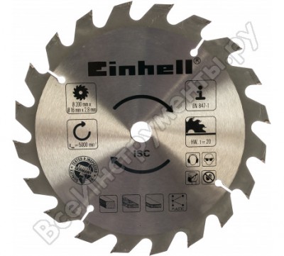 Einhell диск пильный hm 200x16x2,8 20z 4502046