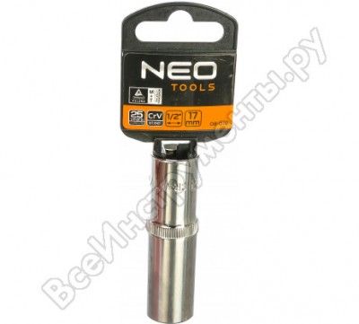Neo tools головка сменная 12-гранная длинная 1/2 17 мм 08-076