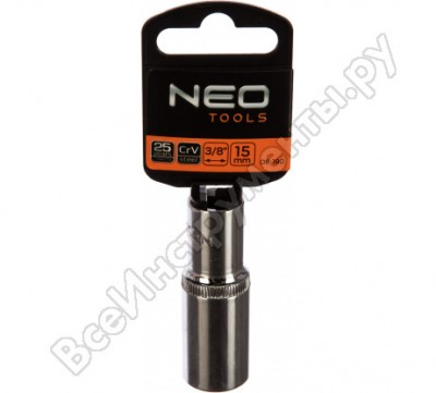 Neo tools головка сменная 6-гранная 3/8 длинная 15 мм 08-190