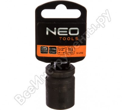 Neo tools ударные головка 1/2 19 x 38 мм cr-mo 12-219