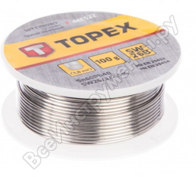 Topex припой оловянный 60%sn, проволока 1.0 мм,100 г 44e522