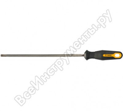 Topex напильник для заточки пильных цепей 200 мм, подшипниковая сталь gcr15, двухкомпонентная рукоятка 06a788