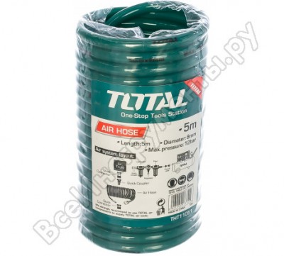 Total шланг пневматический спиральный tht11051