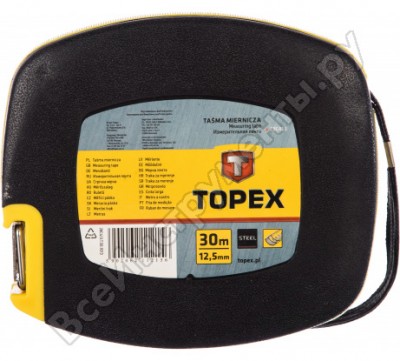 Topex лента измерительная стальная, крючок 28c413