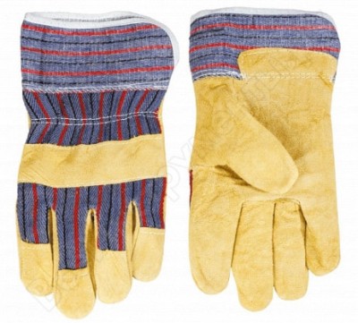 Topex перчатки рабочие, желтый спилок, размер 10.5 83s110