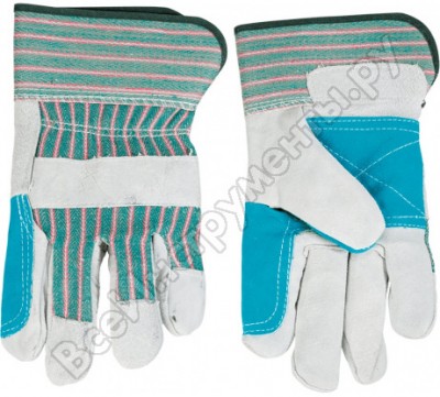 Topex перчатки рабочие, серый спилок, размер 10.5 83s112
