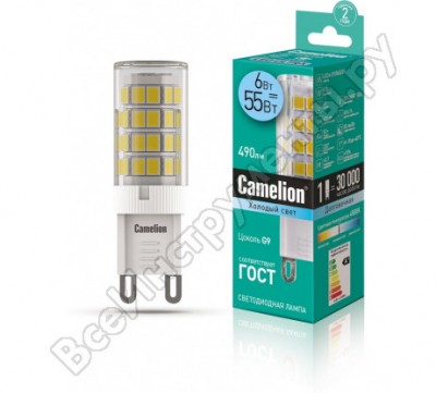 Camelion led6-g9/845/g9 эл.лампа светодиодная 6вт 220в 13541