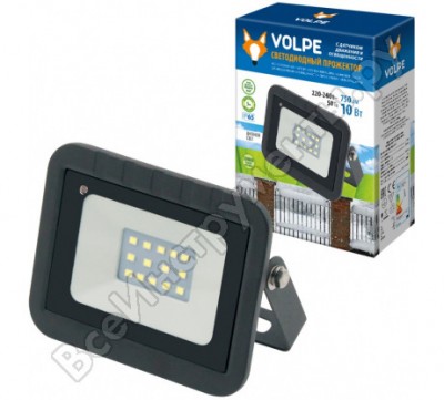 Volpe ulf-q512 10w/dw sensor ip65 black прожектор светодиодный с датчиком движения ul-00003168