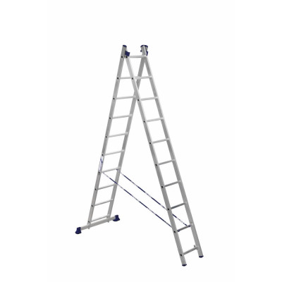 Алюмет лестница двухсекционная универсальная алюминиевая. серия h2 5210