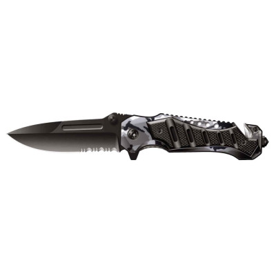 Stinger нож складной , 90 мм черный, рукоять: сталь/алюминий камуфляж+черный, sa-582dw
