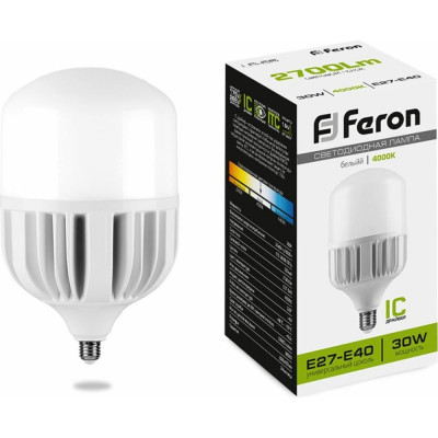Светодиодная лампа FERON 30W 230V E27 4000K, LB-65 25818