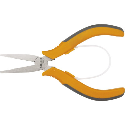 Neo tools плоскогубцы прецизионные 130 мм, губки с зубцами, нейлоновая пружина, двухкомпонентная рукоятка, сертификат 01-105