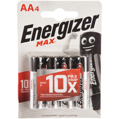 Батарейка Energizer Maximum LR6 AA 1.5В бл/4 щелочная 7638900437645