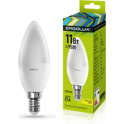 Светодиодная лампа Ergolux LED-C35-11W-E14-3K Свеча 13618