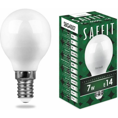 Светодиодная лампа SAFFIT E14 7W 4000K SBG4507 55035