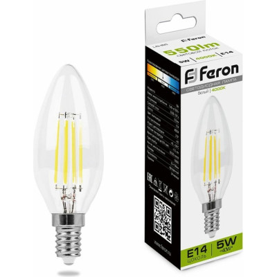 Светодиодная лампа FERON LB-58 Свеча E14 5W 4000K 25573