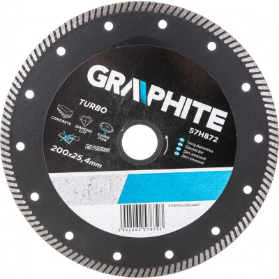 Graphite диск алмазный 200 x 25.4 мм turbo ультра тонкий 57h872