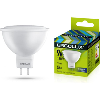 Светодиодная лампа Ergolux LED-JCDR-9W-GU5.3-6K 13626