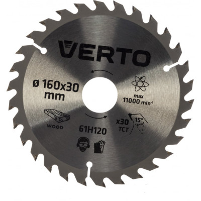 Verto диск отрезной 160x30 мм 30 зубьев 61h120