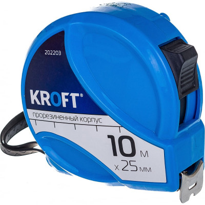 Kroft рулетка 10x25мм, прорезиненный корпус 202203