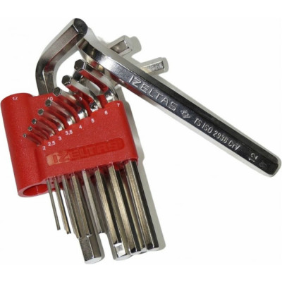 Izeltas набор ключей 6-гран.г-образн. 2-12мм 12предм. , 4900003112