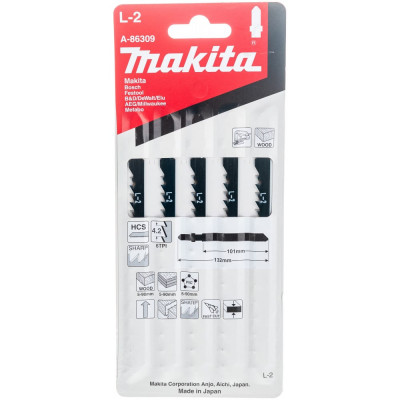 Makita набор пилок для лобзика универсальный 5 шт. a-86309