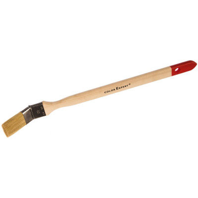 Color expert кисть радиаторная угловая, светлая щетина, деревянная ручка 40мм 81674002