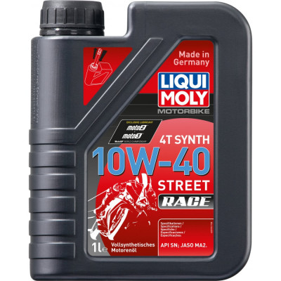 Синтетическое моторное масло 4T для 4-х тактных мотоциклов LIQUI MOLY Motorbike 4T Synth Street Race 10W-40 20753