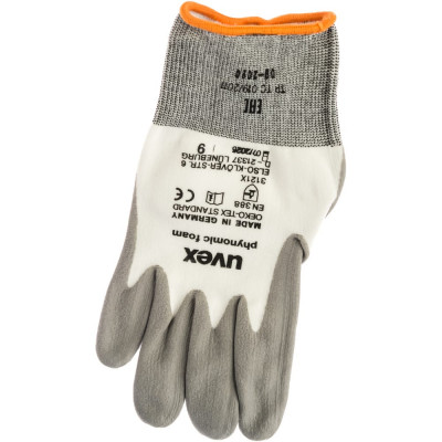 Uvex перчатки финомик фом; покрытие: вспененный аква-полимер; р. 9 /9/ 60050-09