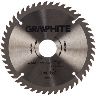 Graphite диск отрезной 160x30 мм, 48 зубьев 55h603