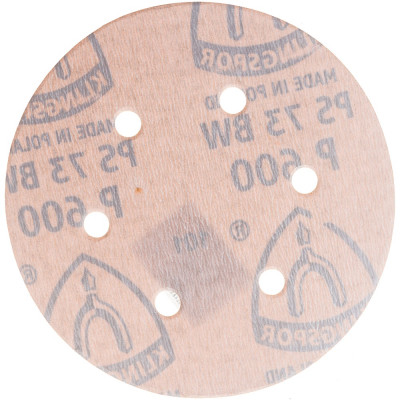 Klingspor шлиф-круг на липучке для обработки красок, лаков, шпаклевок с отверстиями ф150; р600; 6 отверстий 301230